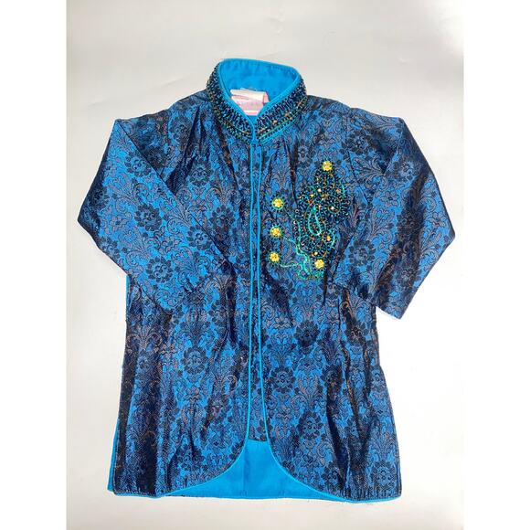 NWT Shreen Blue Beaded Embellished Kurta Youth Size 2 - Picture 1 of 11